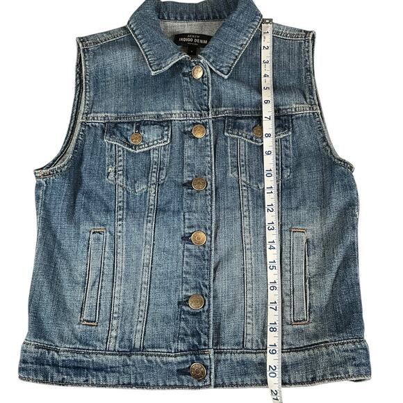 J.Crew Indigo Denim Vest Size S | Button Front Classic Jean Style Excellent - Picture 6 of 11